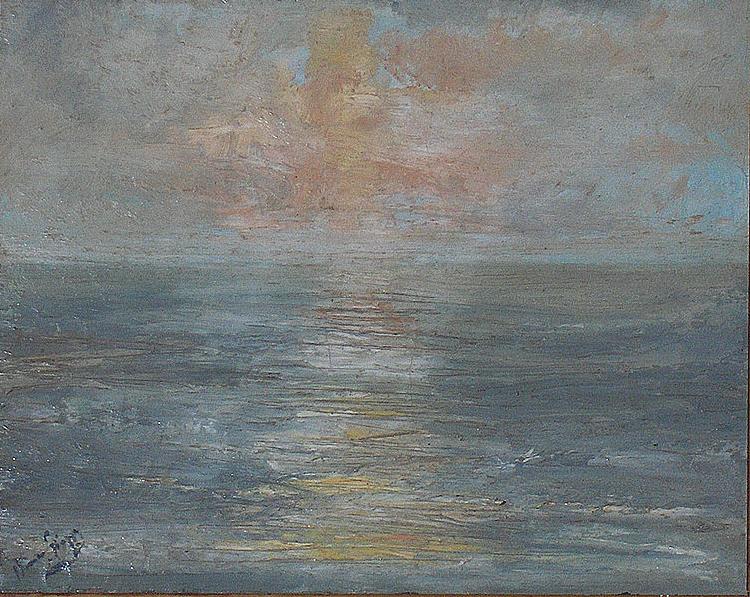 unknow artist Sunset at sea